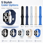 Pack de 5 Pulseiras Desportivas em Silicone de Cor Sólida xDfind, Para Apple Watch 42 / 44 / 45 / 46 / 49mm, Para Apple Watch 38 / 40 / 41 / S11 42mm