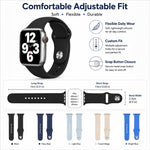 Pack de 5 Pulseiras Desportivas em Silicone de Cor Sólida xDfind, Para Apple Watch 42 / 44 / 45 / 46 / 49mm, Para Apple Watch 38 / 40 / 41 / S11 42mm