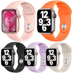 Pack de 5 Pulseiras Desportivas em Silicone de Cor Sólida xDfind, Para Apple Watch 42 / 44 / 45 / 46 / 49mm, Para Apple Watch 38 / 40 / 41 / S11 42mm