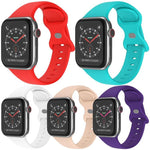 Pack de 5 Pulseiras em Silicone com Fivela Borboleta xDfind, Para Apple Watch 42 / 44 / 45 / 46 / 49mm, Para Apple Watch 38 / 40 / 41 / S11 42mm