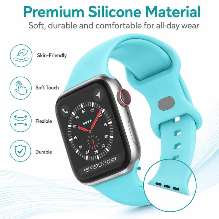 Pack de 5 Pulseiras em Silicone com Fivela Borboleta xDfind, Para Apple Watch 42 / 44 / 45 / 46 / 49mm, Para Apple Watch 38 / 40 / 41 / S11 42mm