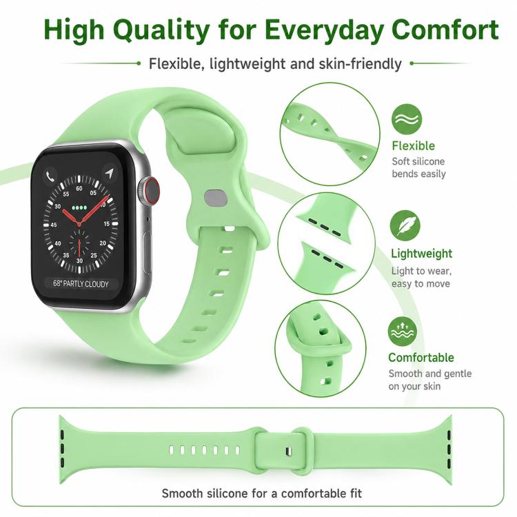 Pack de 5 Pulseiras em Silicone com Fivela Borboleta xDfind, Para Apple Watch 42 / 44 / 45 / 46 / 49mm, Para Apple Watch 38 / 40 / 41 / S11 42mm