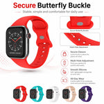 Pack de 5 Pulseiras em Silicone com Fivela Borboleta xDfind, Para Apple Watch 42 / 44 / 45 / 46 / 49mm, Para Apple Watch 38 / 40 / 41 / S11 42mm