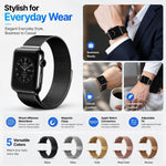 Pack de 5 Pulseiras Magnéticas em Metal Milanês xDfind, Para Apple Watch 42 / 44 / 45 / 46 / 49mm, Para Apple Watch 38 / 40 / 41 / S11 42mm