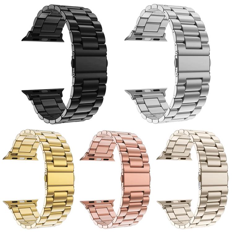 Pack de 5 Pulseiras em Aço Inoxidável com Fivela de Três Contas xDfind, Para Apple Watch 42 / 44 / 45 / 46 / 49mm, Para Apple Watch 38 / 40 / 41 / S11 42mm