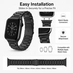 Pack de 5 Pulseiras em Aço Inoxidável com Fivela de Três Contas xDfind, Para Apple Watch 42 / 44 / 45 / 46 / 49mm, Para Apple Watch 38 / 40 / 41 / S11 42mm