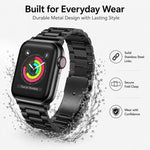 Pack de 5 Pulseiras em Aço Inoxidável com Fivela de Três Contas xDfind, Para Apple Watch 42 / 44 / 45 / 46 / 49mm, Para Apple Watch 38 / 40 / 41 / S11 42mm