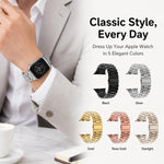 Pack de 5 Pulseiras em Aço Inoxidável com Fivela de Três Contas xDfind, Para Apple Watch 42 / 44 / 45 / 46 / 49mm, Para Apple Watch 38 / 40 / 41 / S11 42mm