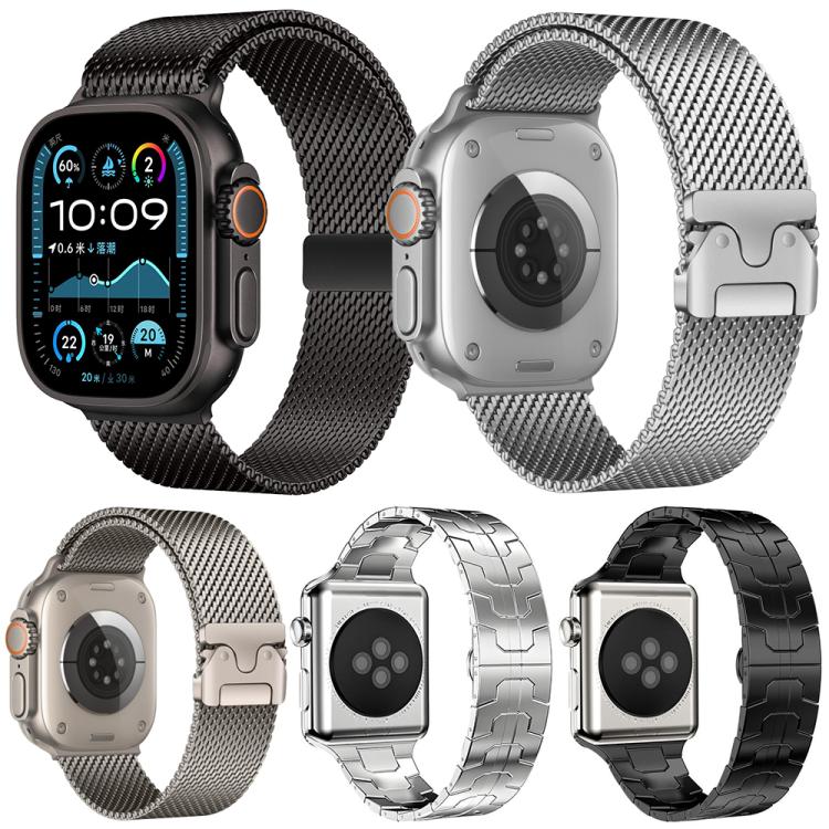 Pack de 5 Pulseiras Mistas Milanês com Fivela Guarda-Chuva + Fivela Borboleta xDfind, Para Apple Watch 42 / 44 / 45 / 46 / 49mm, Para Apple Watch 38 / 40 / 41 / S11 42mm