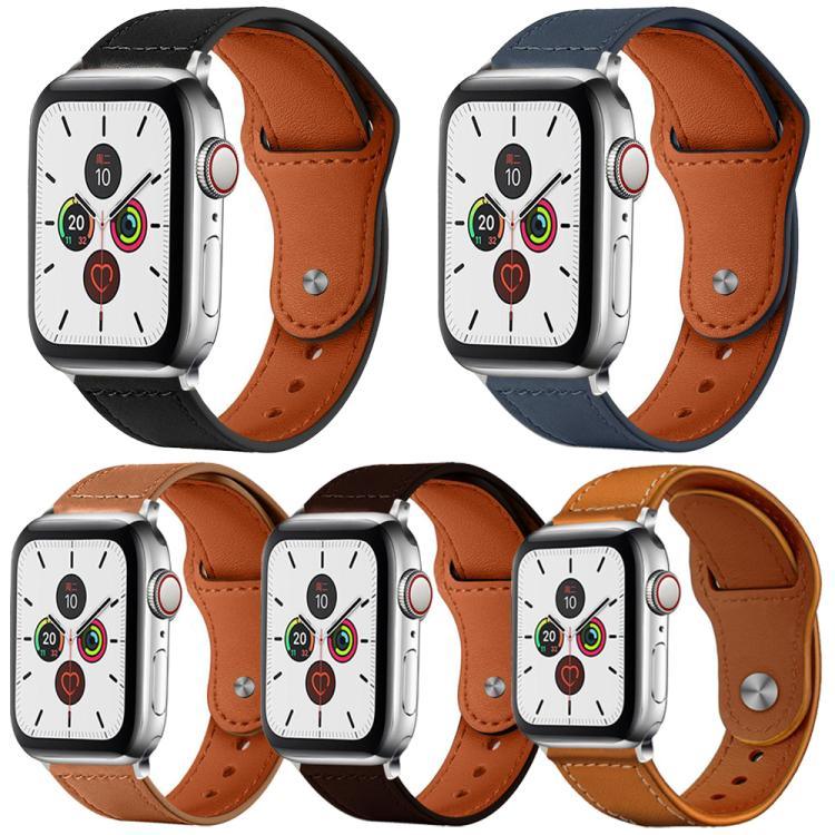Pack de 5 Pulseiras em Pele Genuína com Fivela de Rebite xDfind, Para Apple Watch 42 / 44 / 45 / 46 / 49mm, Para Apple Watch 38 / 40 / 41 / S11 42mm