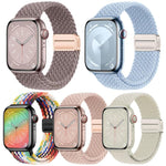 Pack de 5 Pulseiras Trançadas com Fivela Magnética xDfind, Para Apple Watch 42 / 44 / 45 / 46 / 49mm, Para Apple Watch 38 / 40 / 41 / S11 42mm