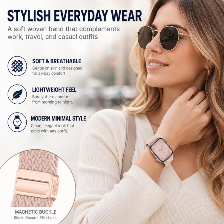 Pack de 5 Pulseiras Trançadas com Fivela Magnética xDfind, Para Apple Watch 42 / 44 / 45 / 46 / 49mm, Para Apple Watch 38 / 40 / 41 / S11 42mm