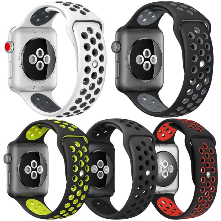 Pack de 5 Pulseiras Desportivas em Silicone Bicolor xDfind, Para Apple Watch 42 / 44 / 45 / 46 / 49mm, Para Apple Watch 38 / 40 / 41 / S11 42mm