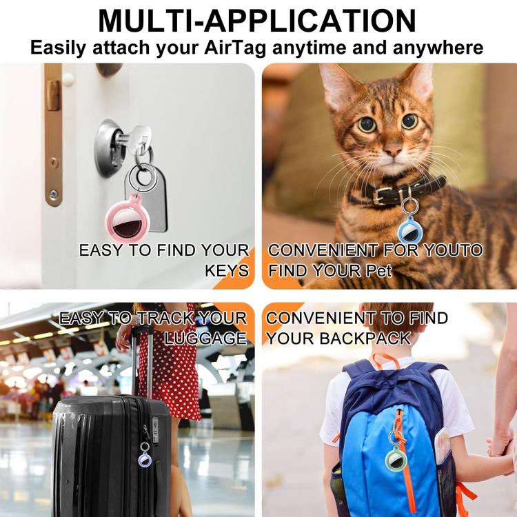 XDcase Pack de 2 Capas Protetoras Impermeáveis de TPU com Porta-chaves, Para AirTag 2ª Geração / 1ª Geração