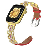 Pulseira Híbrida em Pele Genuína com Aço Inoxidável e Diamantes xDfind, Para Apple Watch 38 / 40 / 41 / S11 42mm
