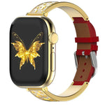 Pulseira Híbrida em Pele Genuína com Aço Inoxidável e Fivela Borboleta xDfind, Para Apple Watch 42 / 44 / 45 / 46 / 49mm, Para Apple Watch 38 / 40 / 41 / S11 42mm