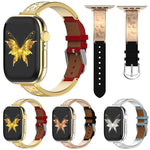 Pulseira Híbrida em Pele Genuína com Aço Inoxidável e Fivela Borboleta xDfind, Para Apple Watch 42 / 44 / 45 / 46 / 49mm, Para Apple Watch 38 / 40 / 41 / S11 42mm