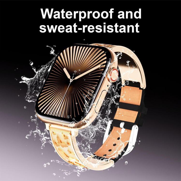 Pulseira Híbrida em Pele Genuína com Aço Inoxidável e Fivela Borboleta xDfind, Para Apple Watch 42 / 44 / 45 / 46 / 49mm, Para Apple Watch 38 / 40 / 41 / S11 42mm