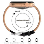 Pulseira Híbrida em Pele Genuína com Aço Inoxidável e Gravura Floral Retro xDfind, Para Apple Watch 38 / 40 / 41 / S11 42mm