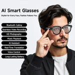 Óculos Inteligentes M89 2MP com IA Suportam Chamadas Bluetooth, Assistente de Voz Inteligente com IA
