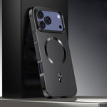 Capa para telemóvel MagSafe de liga metálica com escudo magnético fosco, para iPhone 17 Pro Max, para iPhone 17 Pro, para iPhone 17, para iPhone Air, para iPhone 16 Pro Max, para iPhone 16 Pro, para iPhone 15 Pro Max, para iPhone 15 Pro