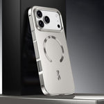 Capa para telemóvel MagSafe de liga metálica com escudo magnético fosco, para iPhone 17 Pro Max, para iPhone 17 Pro, para iPhone 17, para iPhone Air, para iPhone 16 Pro Max, para iPhone 16 Pro, para iPhone 15 Pro Max, para iPhone 15 Pro