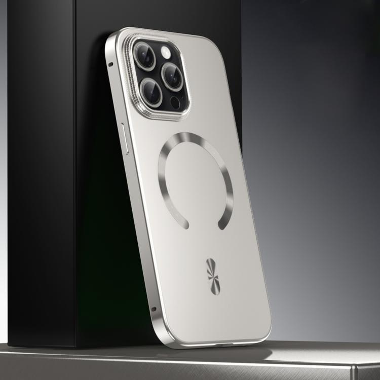 Capa para telemóvel MagSafe de liga metálica com escudo magnético fosco, para iPhone 17 Pro Max, para iPhone 17 Pro, para iPhone 17, para iPhone Air, para iPhone 16 Pro Max, para iPhone 16 Pro, para iPhone 15 Pro Max, para iPhone 15 Pro