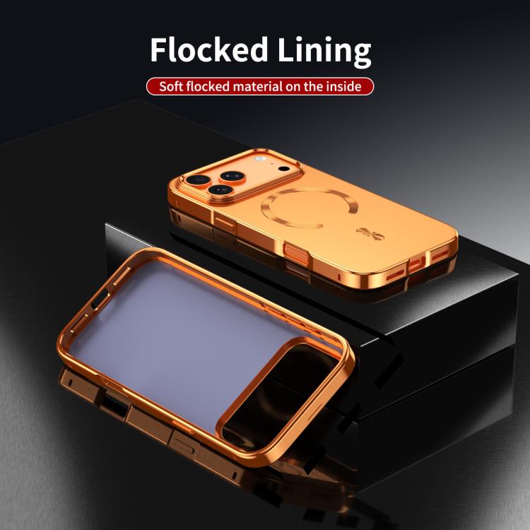 Capa para telemóvel MagSafe de liga metálica com escudo magnético fosco, para iPhone 17 Pro Max, para iPhone 17 Pro, para iPhone 17, para iPhone Air, para iPhone 16 Pro Max, para iPhone 16 Pro, para iPhone 15 Pro Max, para iPhone 15 Pro