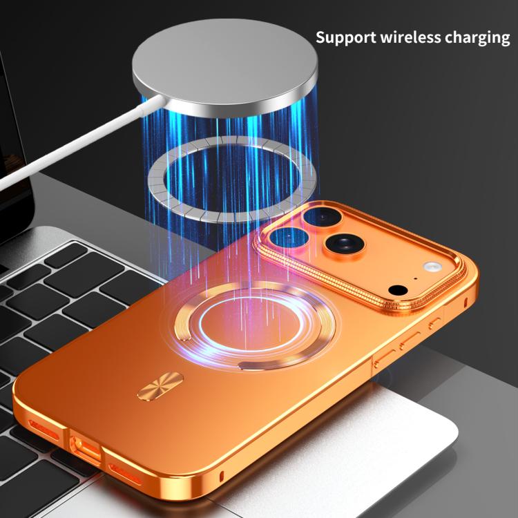 Capa para telemóvel MagSafe de liga metálica com escudo magnético fosco, para iPhone 17 Pro Max, para iPhone 17 Pro, para iPhone 17, para iPhone Air, para iPhone 16 Pro Max, para iPhone 16 Pro, para iPhone 15 Pro Max, para iPhone 15 Pro