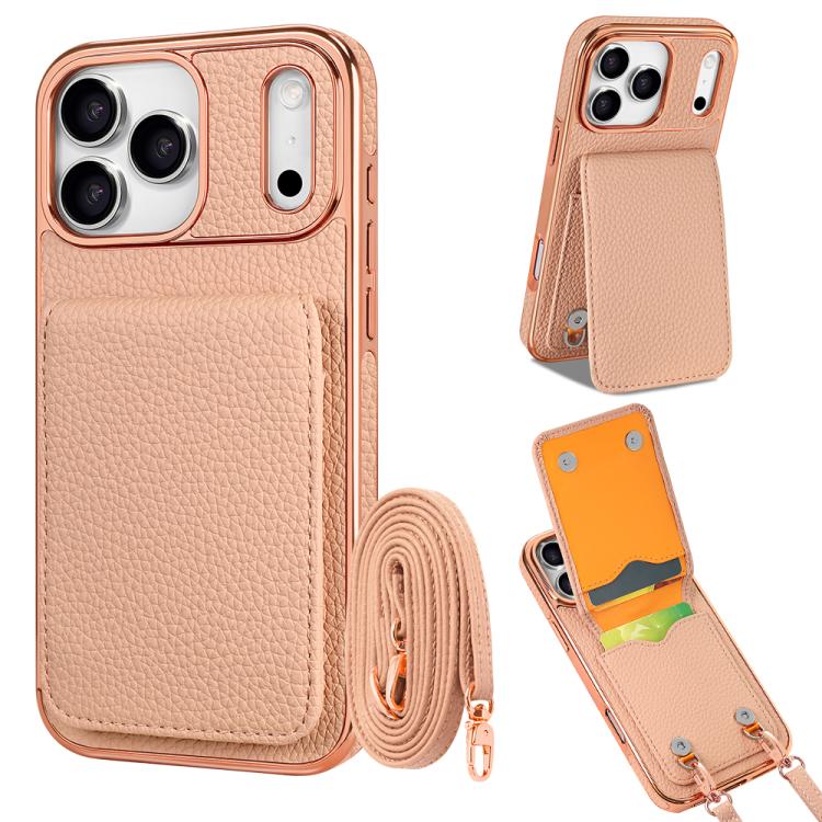 Capa para telemóvel carteira VIETAO com textura litchi em PU e cordão, para iPhone 17 Pro Max, para iPhone 17 Pro