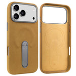 Capa para telemóvel VIETAO MagSafe em pele PU camurça com suporte, para iPhone 17 Pro Max, para iPhone 17 Pro, para iPhone 17, para iPhone Air