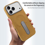 Capa para telemóvel VIETAO MagSafe em pele PU camurça com suporte, para iPhone 17 Pro Max, para iPhone 17 Pro, para iPhone 17, para iPhone Air