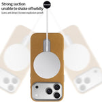 Capa para telemóvel VIETAO MagSafe em pele PU camurça com suporte, para iPhone 17 Pro Max, para iPhone 17 Pro, para iPhone 17, para iPhone Air