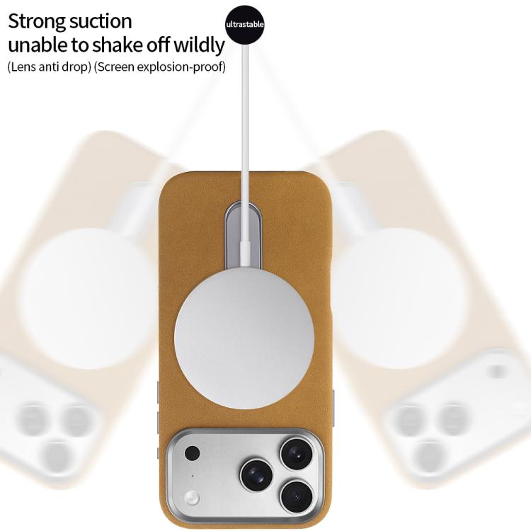 Capa para telemóvel VIETAO MagSafe em pele PU camurça com suporte, para iPhone 17 Pro Max, para iPhone 17 Pro, para iPhone 17, para iPhone Air