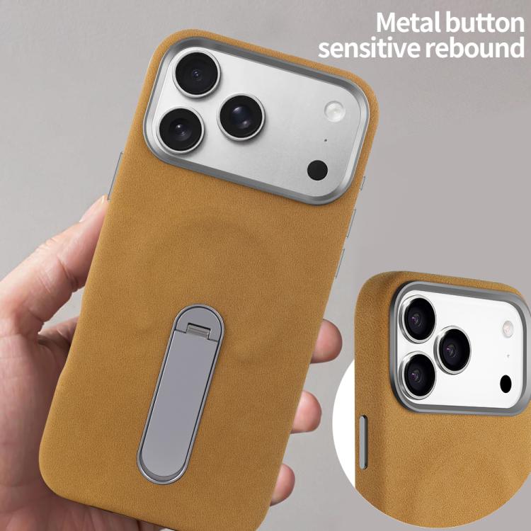 Capa para telemóvel VIETAO MagSafe em pele PU camurça com suporte, para iPhone 17 Pro Max, para iPhone 17 Pro, para iPhone 17, para iPhone Air
