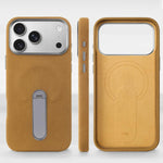 Capa para telemóvel VIETAO MagSafe em pele PU camurça com suporte, para iPhone 17 Pro Max, para iPhone 17 Pro, para iPhone 17, para iPhone Air