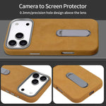 Capa para telemóvel VIETAO MagSafe em pele PU camurça com suporte, para iPhone 17 Pro Max, para iPhone 17 Pro, para iPhone 17, para iPhone Air