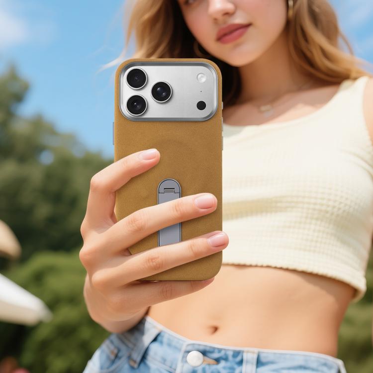 Capa para telemóvel VIETAO MagSafe em pele PU camurça com suporte, para iPhone 17 Pro Max, para iPhone 17 Pro, para iPhone 17, para iPhone Air