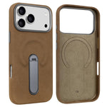 Capa para telemóvel VIETAO MagSafe em pele PU camurça com suporte, para iPhone 17 Pro Max, para iPhone 17 Pro, para iPhone 17, para iPhone Air