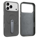 Capa para telemóvel VIETAO MagSafe em pele PU camurça com suporte, para iPhone 17 Pro Max, para iPhone 17 Pro, para iPhone 17, para iPhone Air