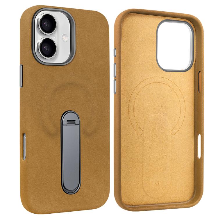 Capa para telemóvel VIETAO MagSafe em pele PU camurça com suporte, para iPhone 17 Pro Max, para iPhone 17 Pro, para iPhone 17, para iPhone Air