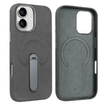 Capa para telemóvel VIETAO MagSafe em pele PU camurça com suporte, para iPhone 17 Pro Max, para iPhone 17 Pro, para iPhone 17, para iPhone Air