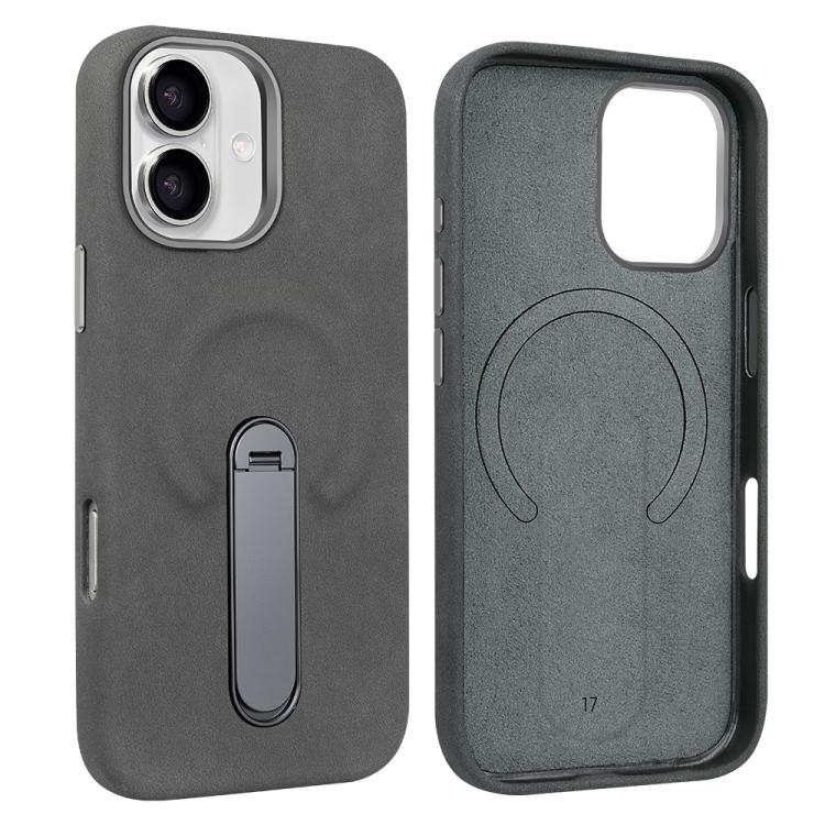 Capa para telemóvel VIETAO MagSafe em pele PU camurça com suporte, para iPhone 17 Pro Max, para iPhone 17 Pro, para iPhone 17, para iPhone Air
