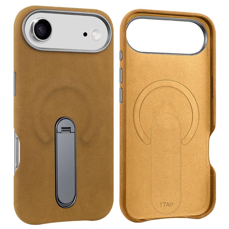Capa para telemóvel VIETAO MagSafe em pele PU camurça com suporte, para iPhone 17 Pro Max, para iPhone 17 Pro, para iPhone 17, para iPhone Air