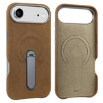 Capa para telemóvel VIETAO MagSafe em pele PU camurça com suporte, para iPhone 17 Pro Max, para iPhone 17 Pro, para iPhone 17, para iPhone Air
