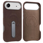 Capa para telemóvel VIETAO MagSafe em pele PU camurça com suporte, para iPhone 17 Pro Max, para iPhone 17 Pro, para iPhone 17, para iPhone Air