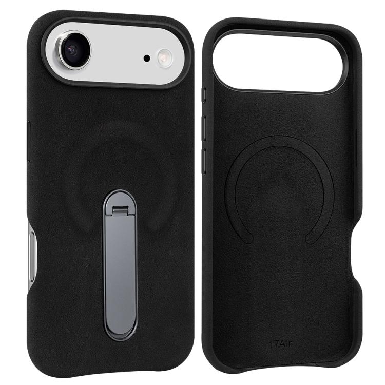 Capa para telemóvel VIETAO MagSafe em pele PU camurça com suporte, para iPhone 17 Pro Max, para iPhone 17 Pro, para iPhone 17, para iPhone Air