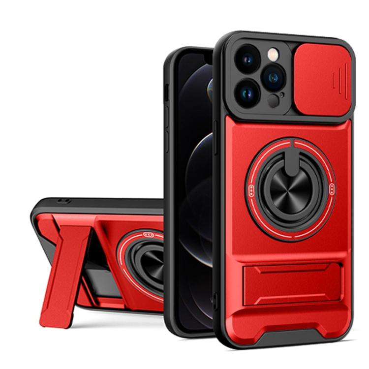 Capa de telemóvel multifuncional com janela deslizante para lente, magnética e resistente a choques, para iPhone 13 Pro Max, para iPhone 13 Pro, para iPhone 12 Pro Max, para iPhone 11 Pro Max, para iPhone 11