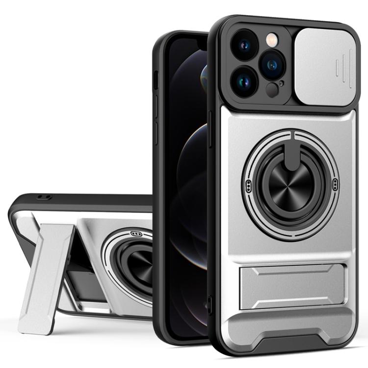 Capa de telemóvel multifuncional com janela deslizante para lente, magnética e resistente a choques, para iPhone 13 Pro Max, para iPhone 13 Pro, para iPhone 12 Pro Max, para iPhone 11 Pro Max, para iPhone 11