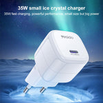 Carregador Rápido Mini Cubo de Gelo Yesido YC103 PD 35W Type-C, Ficha EU